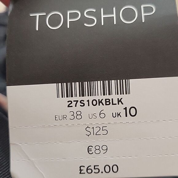 TOPSHOP Black Applique Skirt Size 6 NWT - Picture 9 of 13